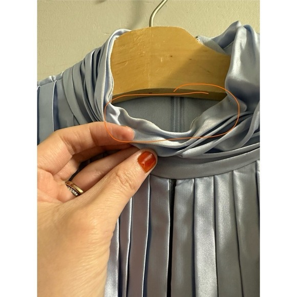 Ieena for Mac Duggal PLEATED KEYHOLE RUFFLED CAP SLEEVE GOWN - Picture 3 of 14